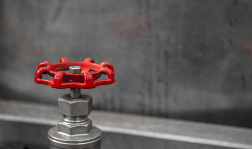 Valve red background clear concept